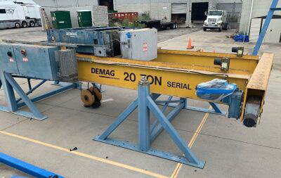 20 Ton DEMAG Overhead Crane, 20' Span, 20' Lift, Remote Control, 2007
