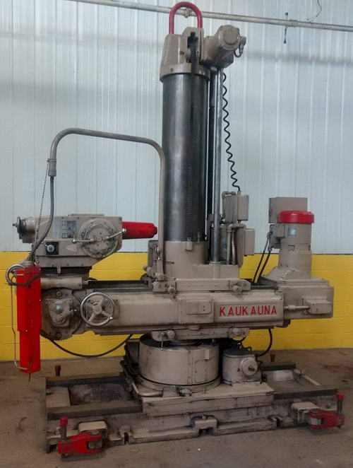 5' x 14 KAUKAUNA Drilling & Tapping Machine, 12 Spdl, Universal Head, 7.5 HP