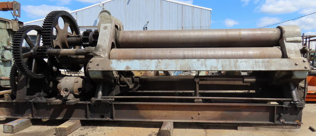 12' x 1-1/8 BERTSCH Initial Plate Bending Roll, 18-1/2 Roll, Drop End, 50 HP