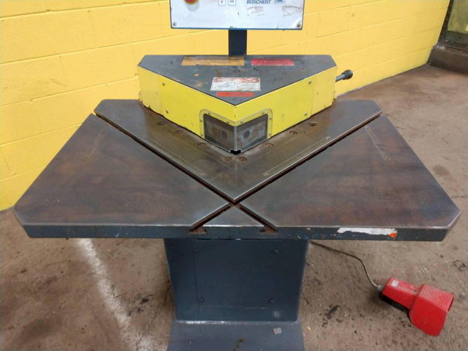 1/4 x 8-7/8 x 8-7/8 BOSCHERT Notcher, 90 Deg Cut, 35 W x 25 Table, 6.5 HP