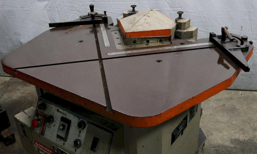 1/8 x 8-5/8 x 8-5/8 AMADA Notcher, 10 Ton, 36-1/2 Table Height, 3 HP