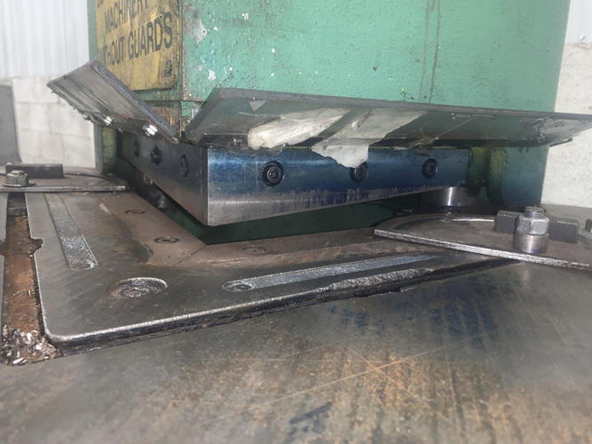 1/8 x 10 x 10 COMACA Notcher, 15 Ton, 33 x 27-1/2 Table, 45 SPM, 4 HP