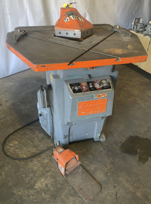 3/16 x 9 x 9 COMACA Punch & Corner Notcher, 2 Miter Gauges