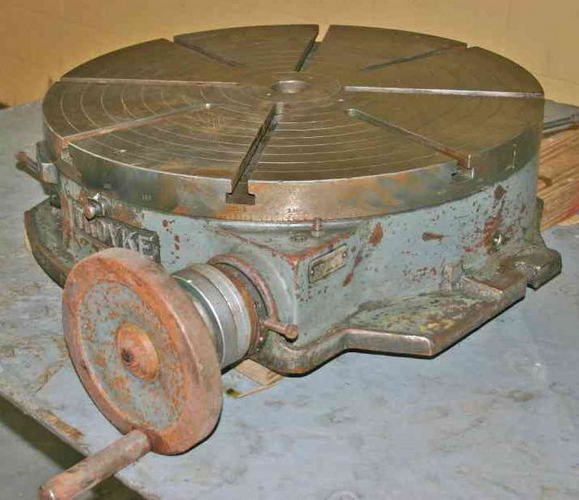 25 TROYKE Rotary Table, 1,500 Capacity, 2 Ctr Hole, (8) T Slots, 1 Deg Indexes