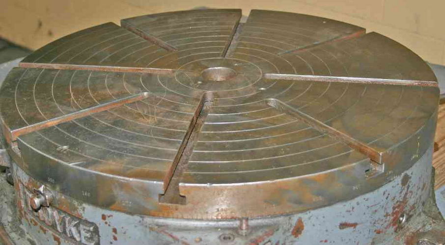 25 TROYKE Rotary Table, 1,500 Capacity, 2 Ctr Hole, (8) T Slots, 1 Deg Indexes