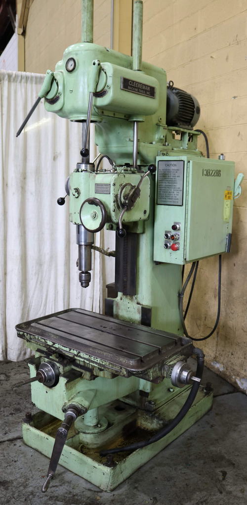 30 CLEEREMAN Single Spindle Layout Drill, 30 x 16 Work Table, 7-1/2 HP