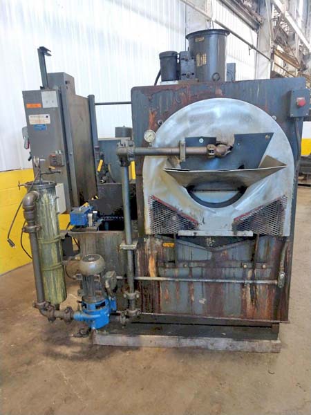 23.5 Dia HURRICANE 2-Stage Rotary Drum Parts Washer, Heated Wash/Blow-Off