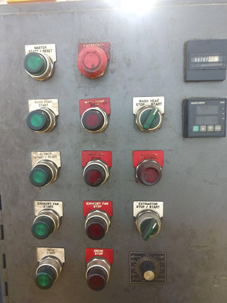 23.5 Dia HURRICANE 2-Stage Rotary Drum Parts Washer, Heated Wash/Blow-Off