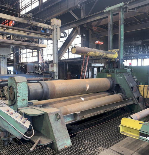 12' x 1-1/2 HAUSLER Plate Bending Roll, 4-Roll, Air Drop End, 150 HP