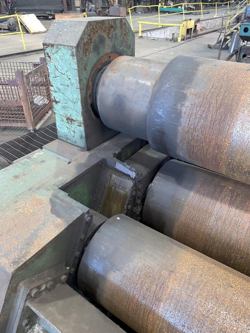 12' x 1-1/2 HAUSLER Plate Bending Roll, 4-Roll, Air Drop End, 150 HP