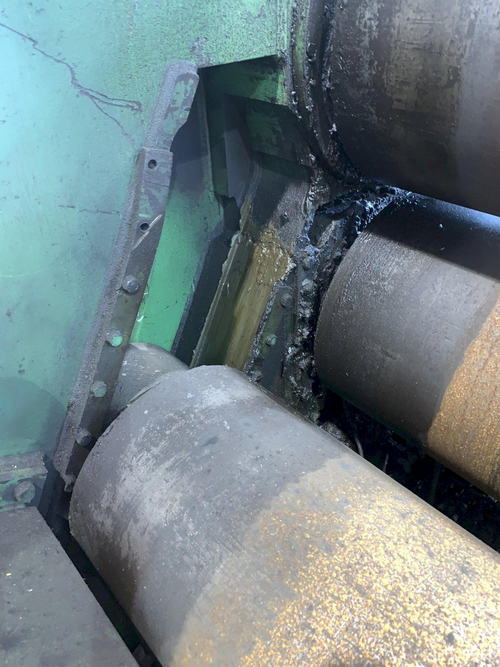 12' x 1-1/2 HAUSLER Plate Bending Roll, 4-Roll, Air Drop End, 150 HP