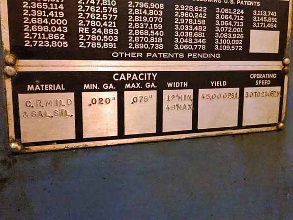 48 x .075 HERR VOSS 17-ROLL LEVELER, 1972,
