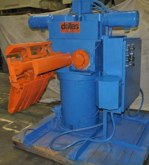 5,000 Lb DALLAS Motorized Double End Uncoiler, 16 to 20 ID, 60 OD, 18 Width