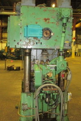 60 Ton OAK FP-2-42 Fin Press, 1-1/2 Str, 16 SH, 3 Adj, 42 x 34 Bed, 7.5 HP