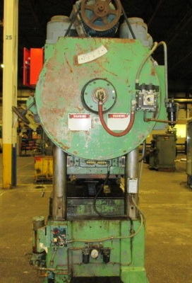 60 Ton OAK FP-2-42 Fin Press, 1-1/2 Str, 16 SH, 3 Adj, 42 x 34 Bed, 7.5 HP