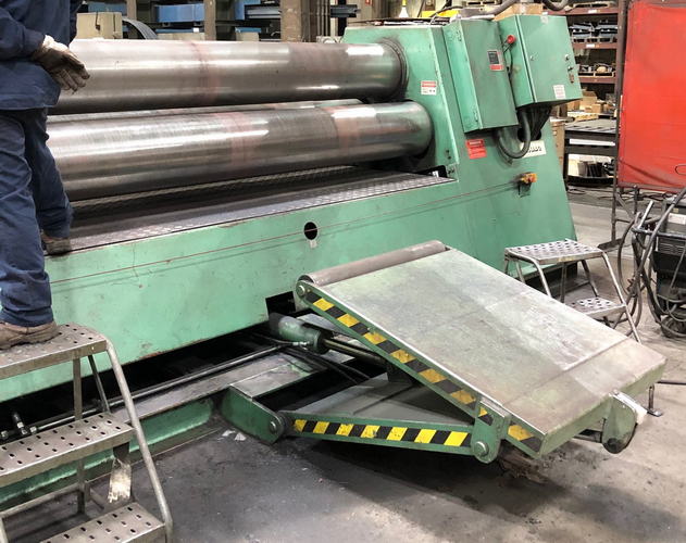 10' x 1 ROUNDO Dbl Pinch Hyd Plate Bending Roll, Hyd Drop End, 36 HP
