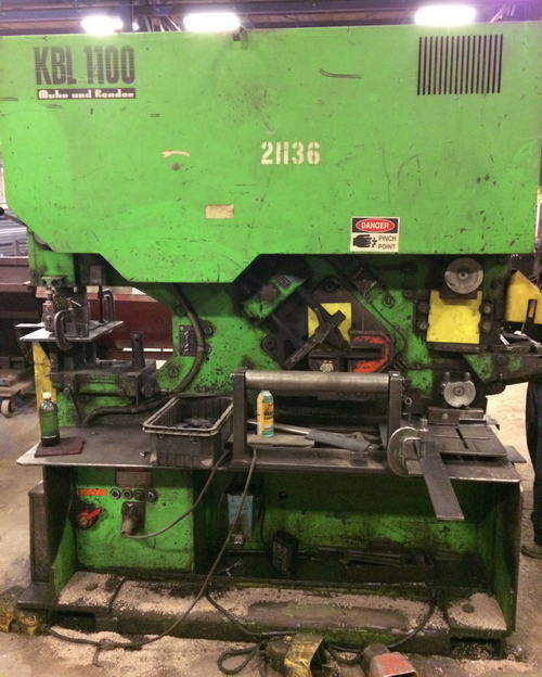 6 x 6 x 3/8 MUBEA Ironworker, 110 Ton, 1-1/4 Thru 3/8 Punch, 10 HP