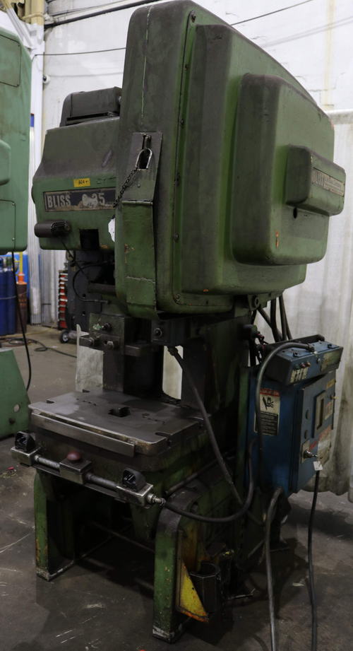 35 Ton BLISS OBI Press, 3 Str, 10-3/4 SH, 2-1/2 Adj, 17 x 27 Bed, 5 HP