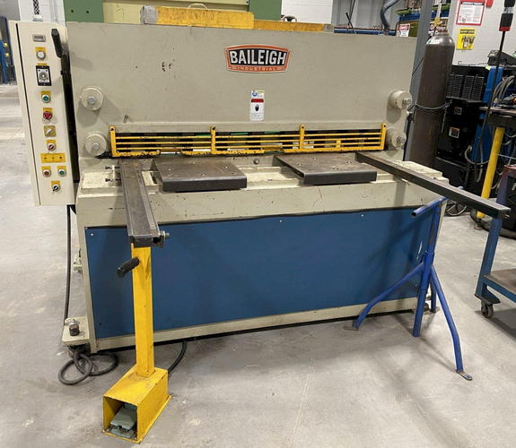 1/4 x 4'4 BAILEIGH Hyd Power Squaring Shear, 23 Back Gauge, 24 SPM, 15 HP