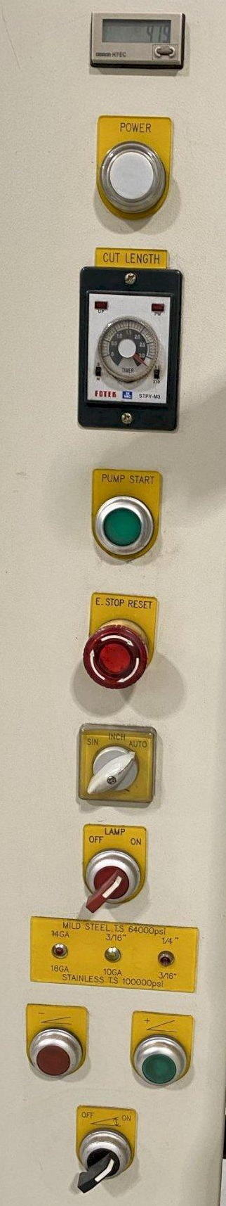 1/4 x 4'4 BAILEIGH Hyd Power Squaring Shear, 23 Back Gauge, 24 SPM, 15 HP