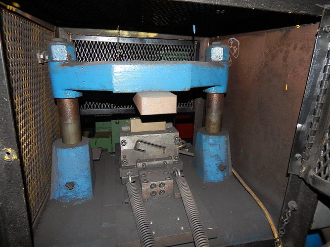 12 Ton TISHKEN (2) Post Cut-Off Press, 2-1/2 Str, 10 to 12 SH, 3-Way Adj Base