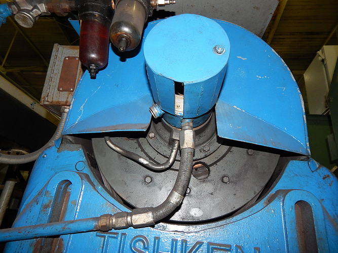 12 Ton TISHKEN (2) Post Cut-Off Press, 2-1/2 Str, 10 to 12 SH, 3-Way Adj Base