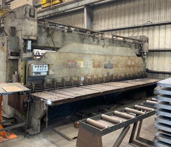 3/8 x 20' CINCINNATI Hydraulic Power Squaring Shear, FOPBG, 40 HP