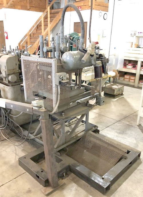 10 Ton AIR RAM 4-Post Cut-Off Press, 3 Str, 14.6 Open Ht, 15 x 10 Bet Posts