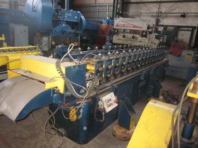 16-Stand BRADBURY Rafted Roll Form Line, 1.5 Spdl, 18 RS, 4 to 5.5 Vert