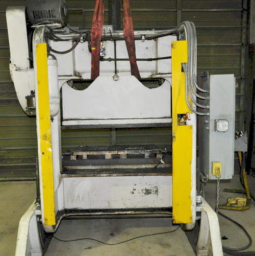 60 Ton ROUSSELLE Dbl Crank Gap Frame Press, 4 Str, 13 SH, 60 x 18 Bed, 5 HP