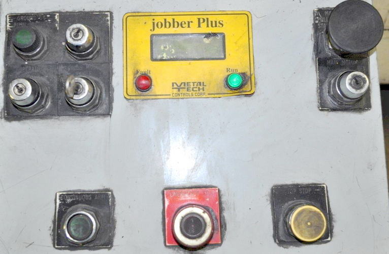 60 Ton ROUSSELLE Dbl Crank Gap Frame Press, 4 Str, 13 SH, 60 x 18 Bed, 5 HP