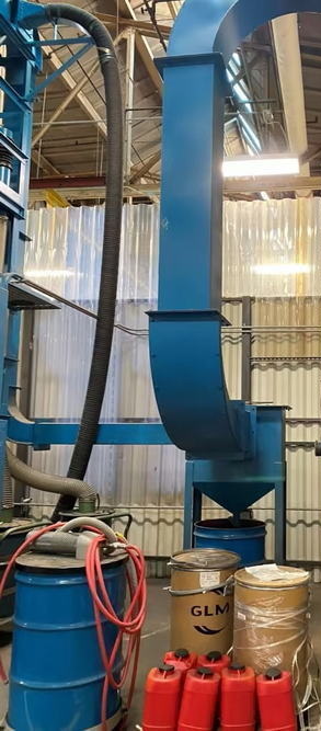 GRIT BLAST SYSTEM, 24 /42 Dia x 36 H, 8 Nozzle, Media Reclaim