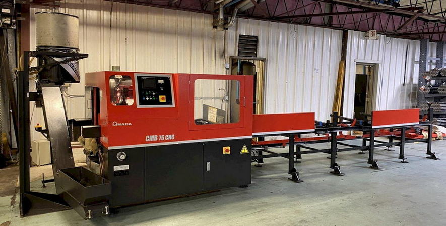 AMADA Carbide Saw, .394 to 3.0 Rds, 15'6 Loading Table, 10 HP Blade