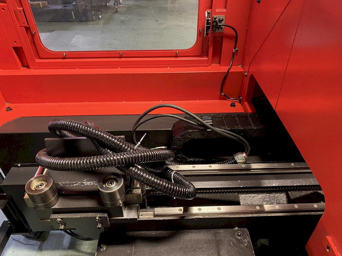 AMADA Carbide Saw, .394 to 3.0 Rds, 15'6 Loading Table, 10 HP Blade