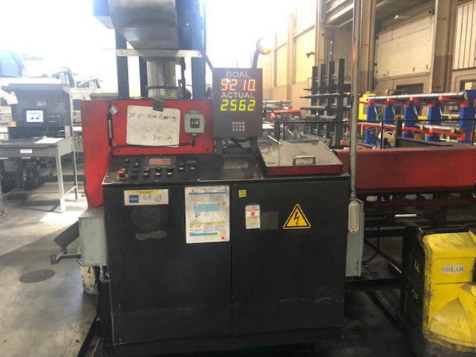 11.2 AMADA Fully Automatic Carbide Circular Saw, 2.95 Rds, 20' Magazine, 10 HP