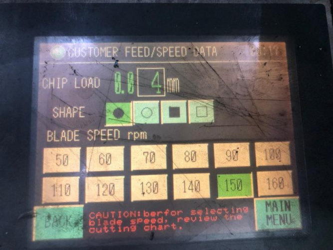 11.2 AMADA Fully Automatic Carbide Circular Saw, 2.95 Rds, 20' Magazine, 10 HP