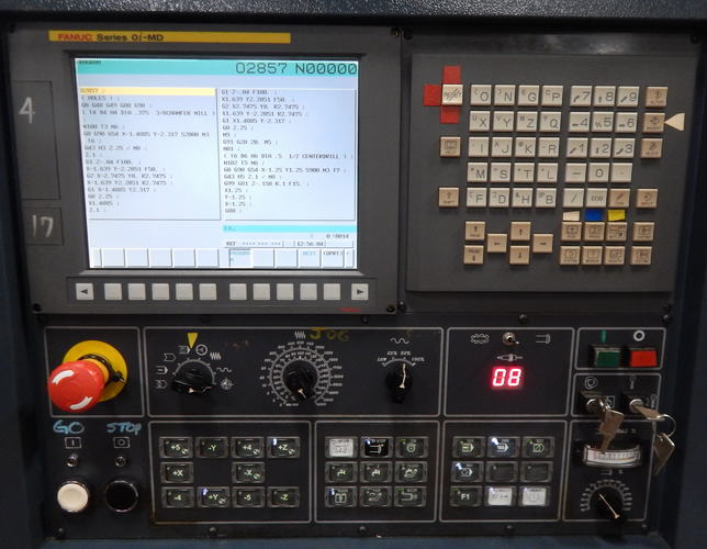 41 X, 20 Y, 24 Z JOHNFORD Vertical Machining Center, 1039 Run Time Hours