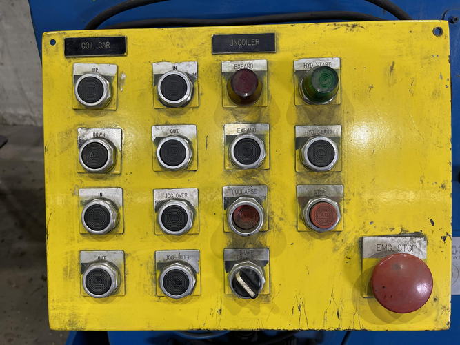 20,000 Lb GIFFORD HILL Uncoiler, 17 to 22 ID, 72 OD, 48 Width, Coil Car