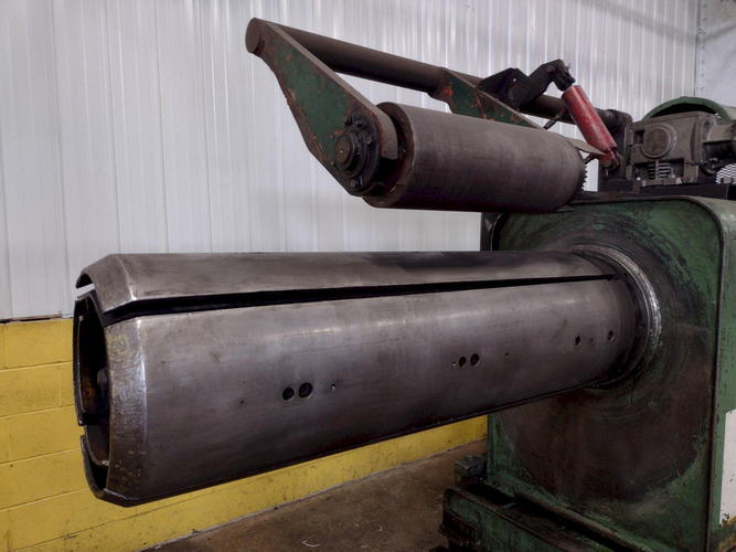 30,000 Lb FORTE Motorized Uncoiler, 20 ID, 60 Width, Pneumatic Hold Down Arm