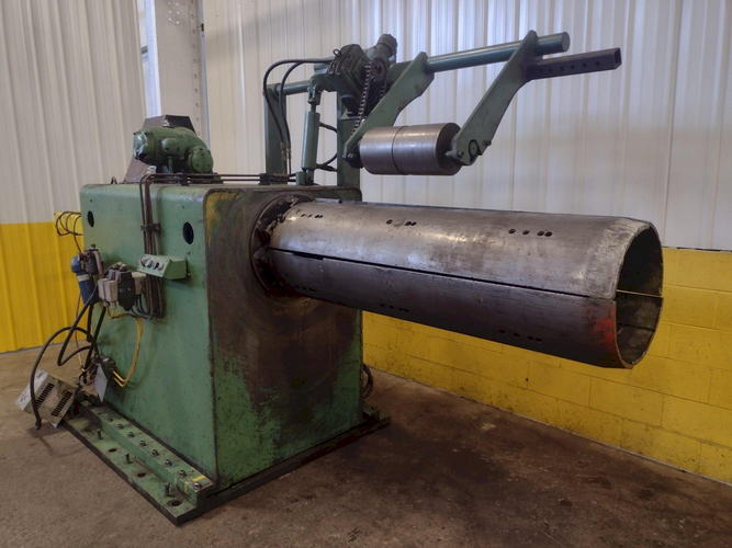 30,000 Lb FORTE Uncoiler, 19 to 25 ID, 60 Width, Motorized Hold Down Arm