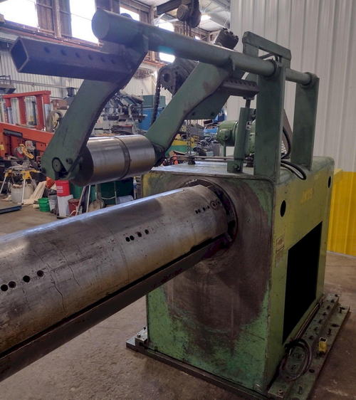 30,000 Lb FORTE Uncoiler, 19 to 25 ID, 60 Width, Motorized Hold Down Arm