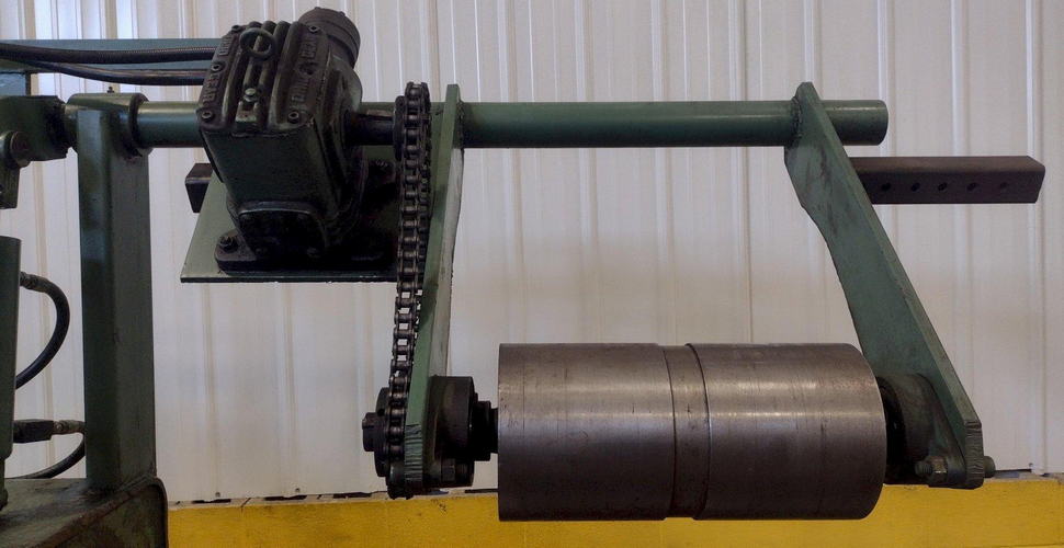 30,000 Lb FORTE Uncoiler, 19 to 25 ID, 60 Width, Motorized Hold Down Arm