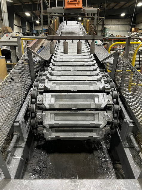 Lead Ingot Casting Machine, 7 Tons/Hr, 60 Lb Ingots, Natural Gas Melting Furnace