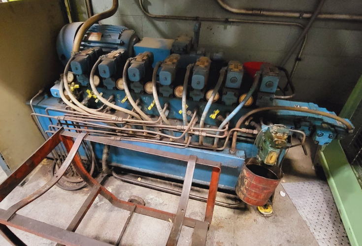 100 Ton CUSTOM Die Spotting Press, 3000 PSI, 34 x 50 Platens, 42-1/2 Dylt