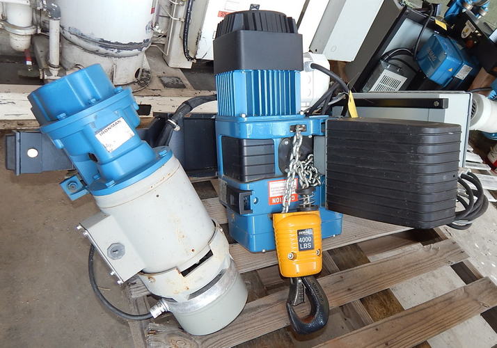 (2) 2 Ton DEMAG Transfer/Captive Chain Hoist System, 2-Step Vari, Remote, 2016