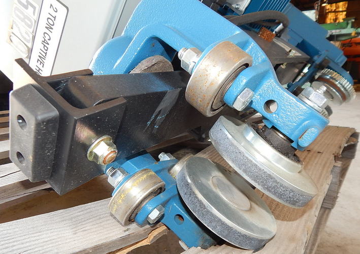 (2) 2 Ton DEMAG Transfer/Captive Chain Hoist System, 2-Step Vari, Remote, 2016