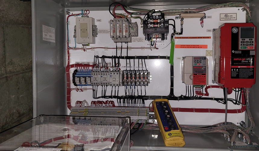 (2) 2 Ton DEMAG Transfer/Captive Chain Hoist System, 2-Step Vari, Remote, 2016