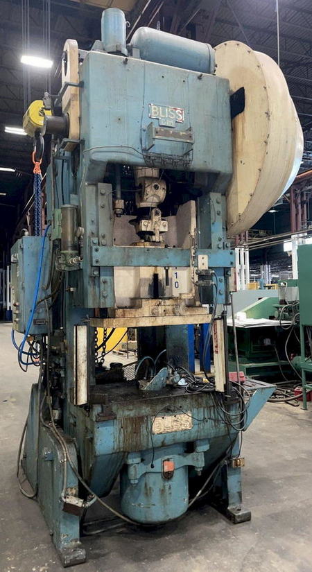 110 Ton BLISS OBI Press, 8 Str, 18 SH, 4 Adj, 42 x 27 Bed, 40 SPM, 10 HP