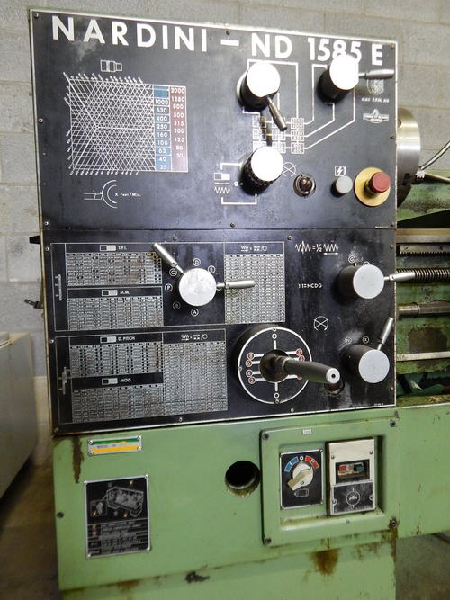 15-3/8 /8-5/8 /22-7/8 x 85 cc NARDINI Engine Lathe, 2-1/32 Spdl Hole, 8/4 HP