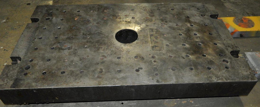 Bolster Plate, 41 LR x 24 FB x 4 Thick, Drilled & Tapped 3 Centers